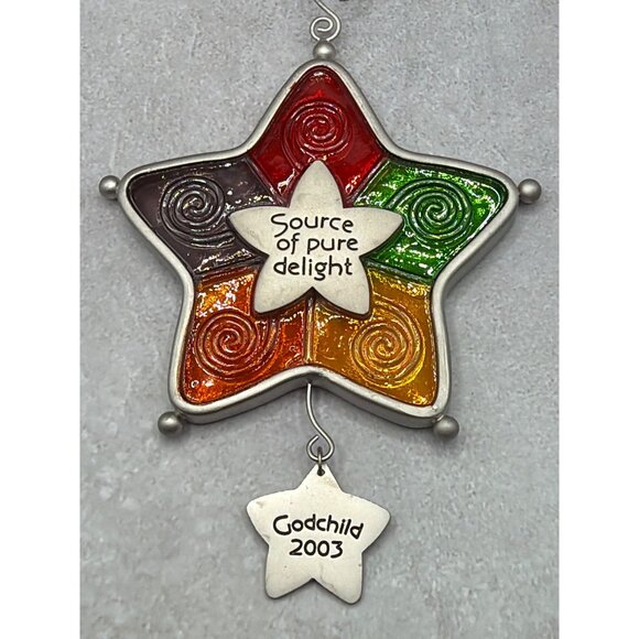 Hallmark Keepsake Ornament Godchild 2003 Star Design Glass & Metal - Picture 3 of 6